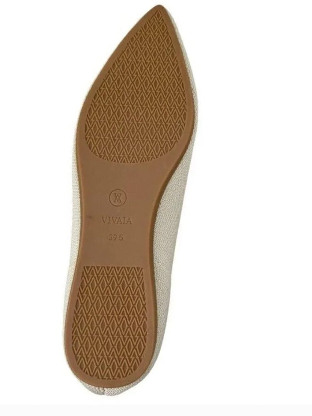 Vivaia Womens Cream White Pointed Toe Ballet Flats Aria Sz 39.5 - Picture 3 of 4